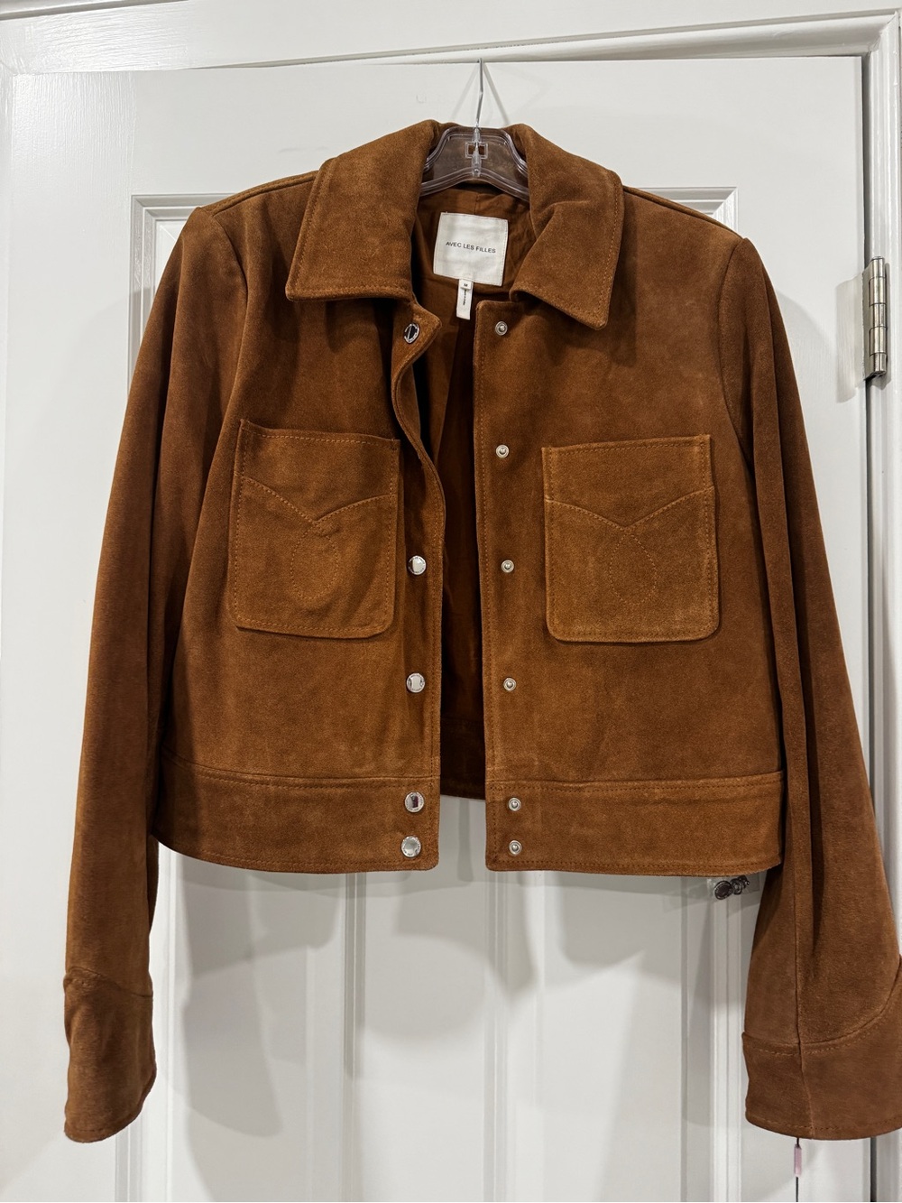 Avec Les Filles Brown Suede Leather Jacket